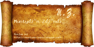 Muntyán Zénó névjegykártya